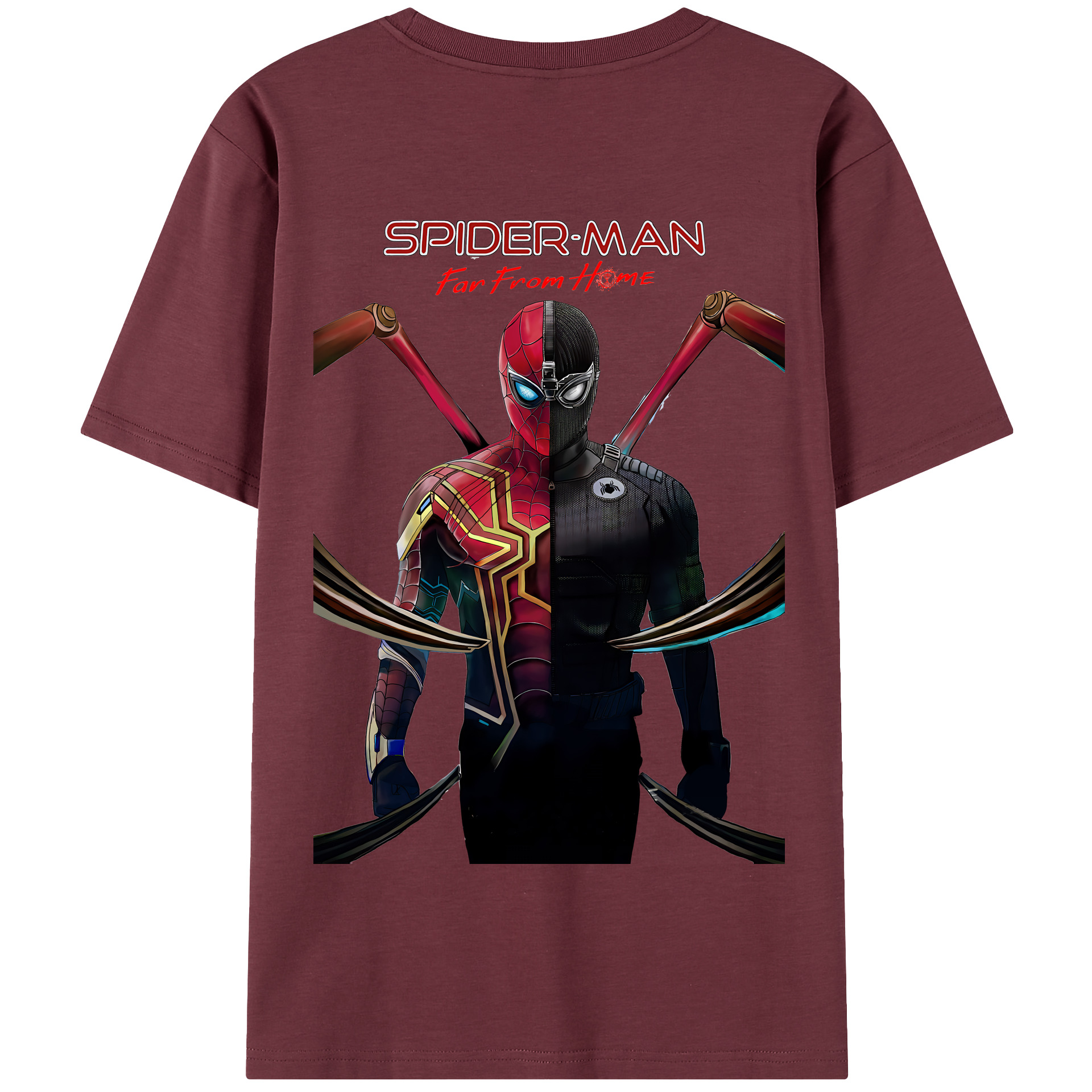 （画像用） Spider Man スパイダーマン 綿100％半袖Tシャツ（背面プリント）